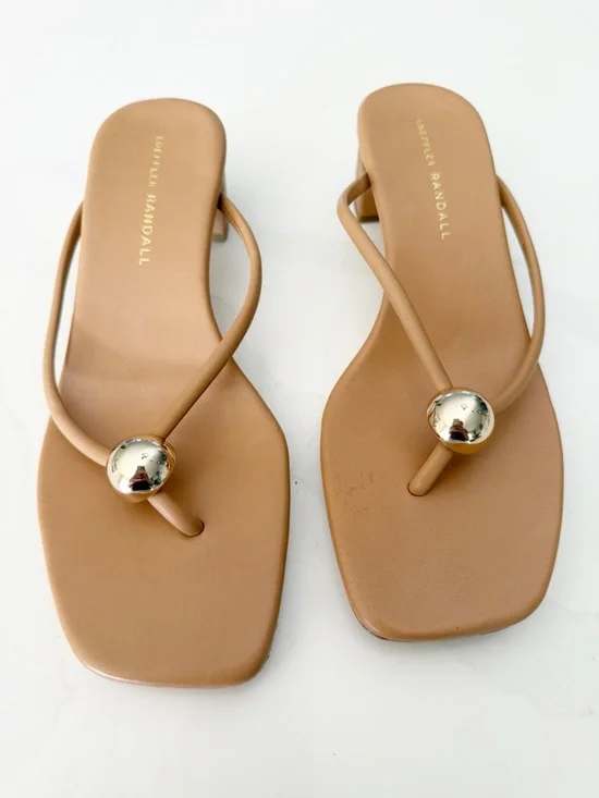 Loeffler Randall Odessa Leather Sandals in Dune Sz 7 - Picture 3 of 7